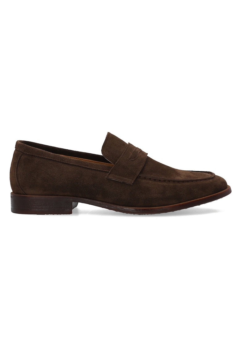 Pantofi loafer uni din piele intoarsa