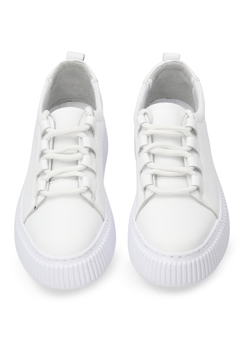 Pantofi sport din piele naturala si talpa flatform