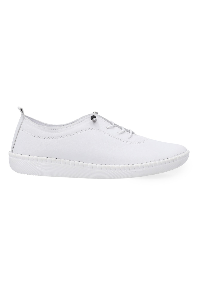 Pantofi sport din piele cu imprimeu uni si profil jos