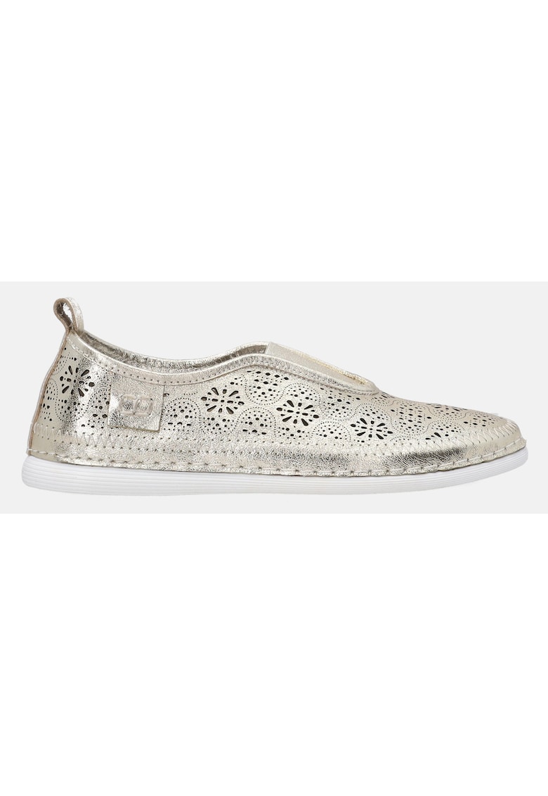 Pantofi sport fara inchidere din piele cu perforatii