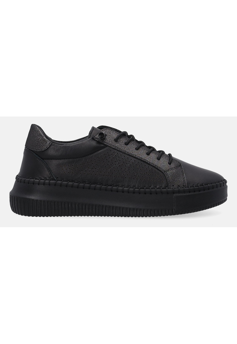 Pantofi sport wedge din piele cu perforatii
