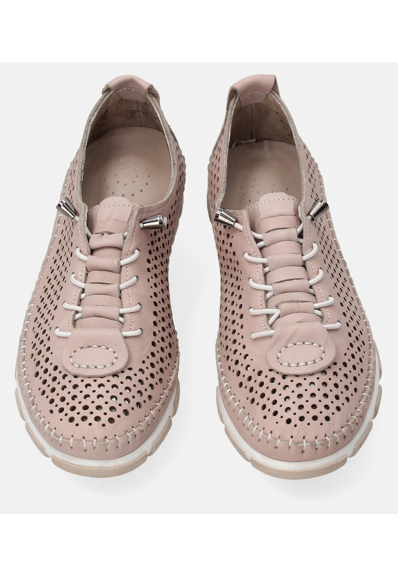 Pantofi sport din piele cu profil jos si perforatii Pantofi