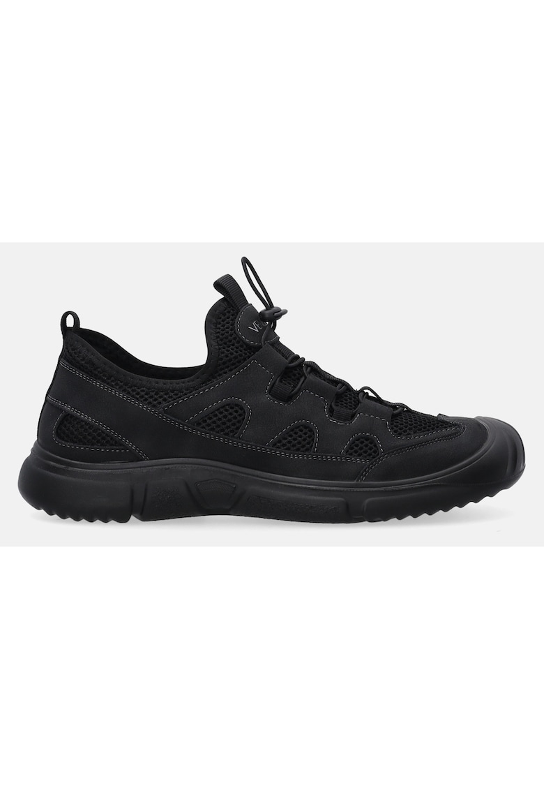 Pantofi sport slip on cu insertii din plasa - Negru