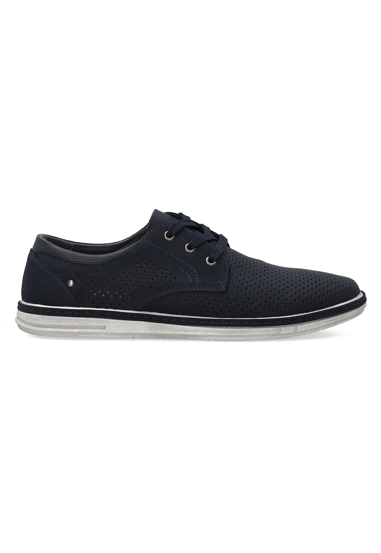 Pantofi uni din piele nabuc