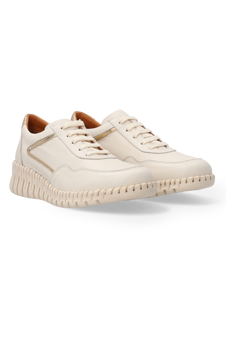 Tenisi wedge din piele naturala