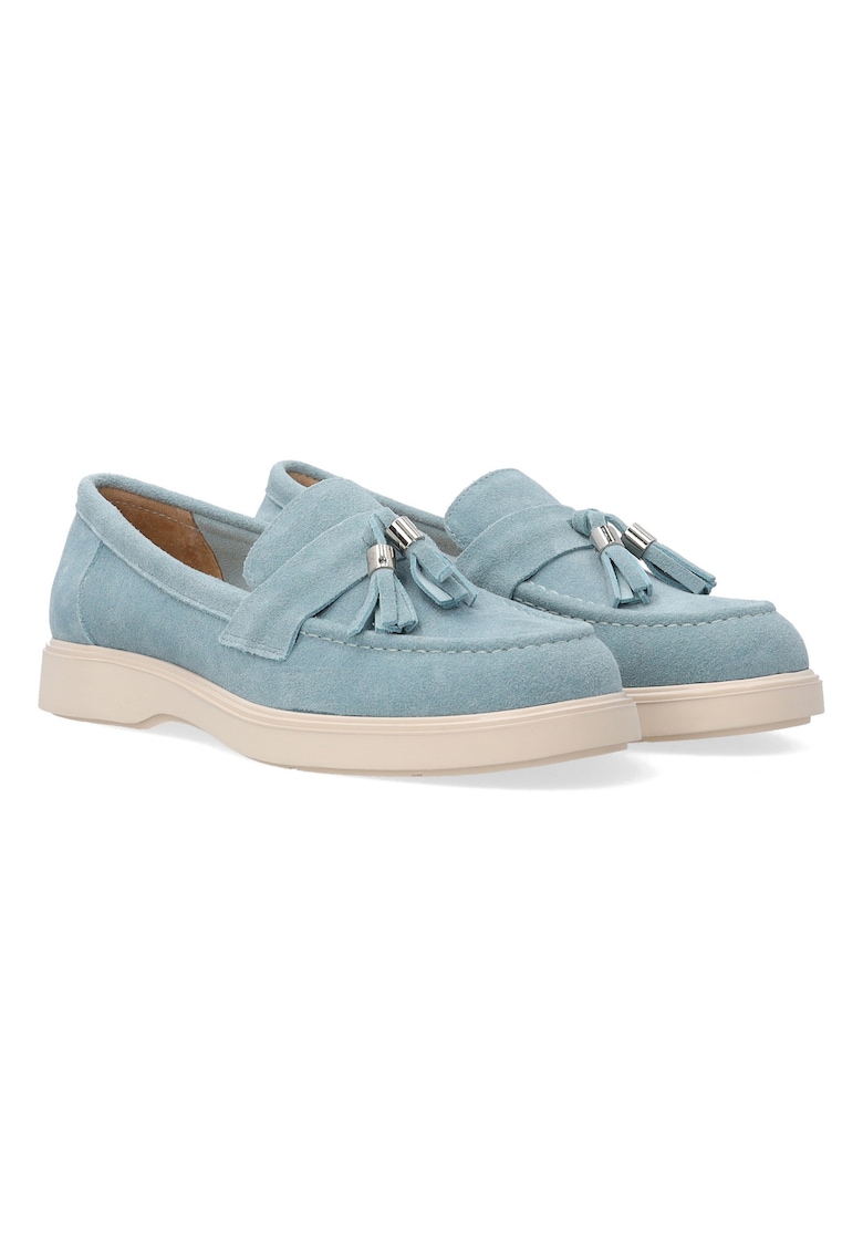 Mocasini din piele intoarsa si ciucuri
