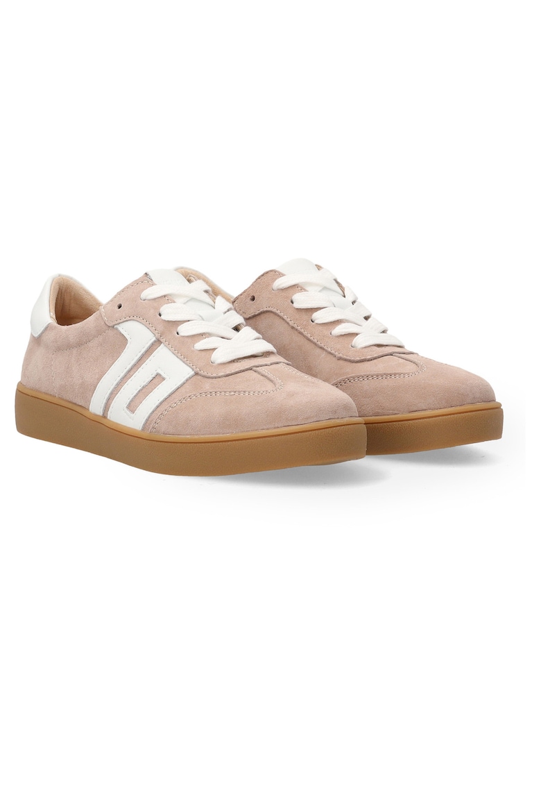 Pantofi sport din piele intoarsa bej