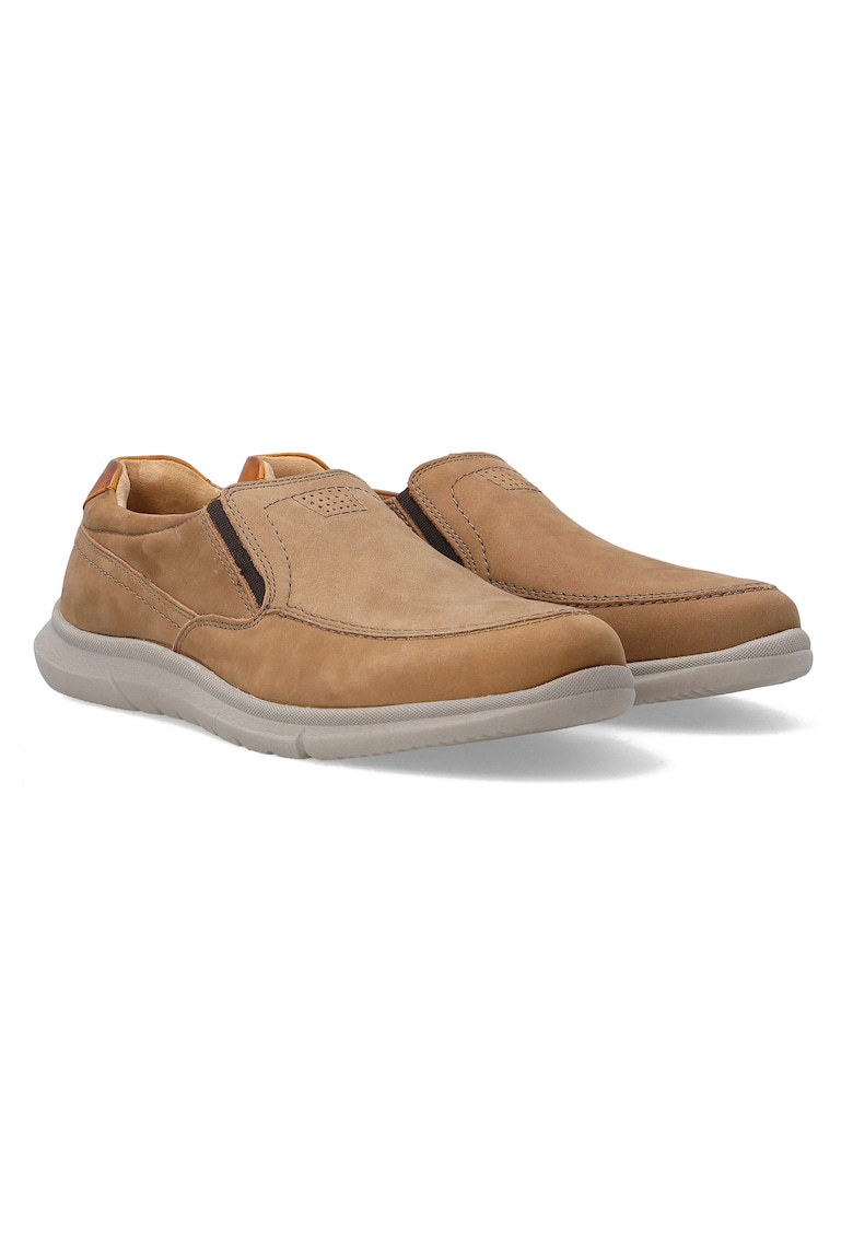 Pantofi loafers din piele nabuc