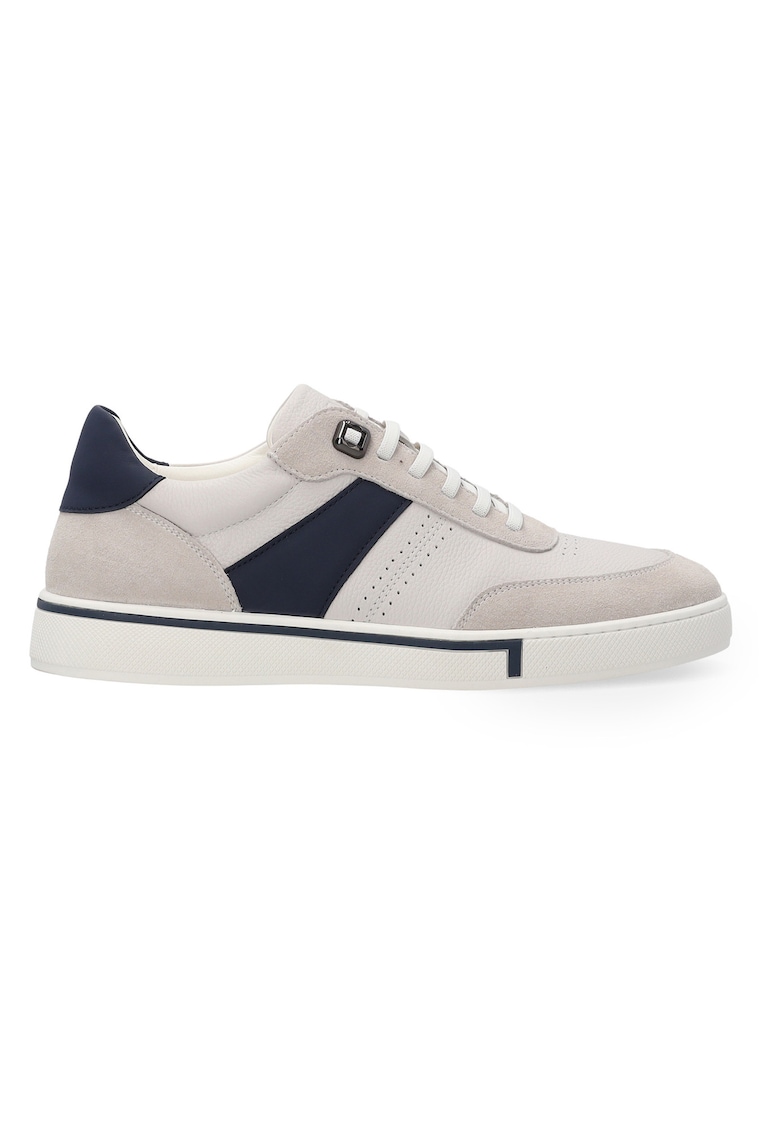 Pantofi sport din piele cu insertii din piele intoarsa