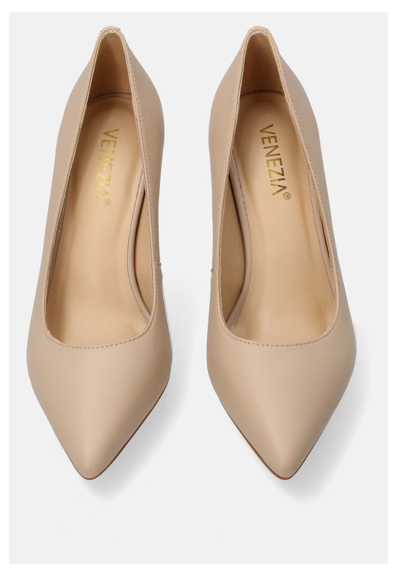 Pantofi cu toc clasic din piele naturala
