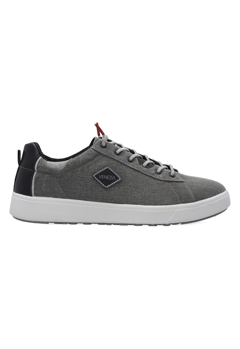 Pantofi sport din denim cu garnitura de piele