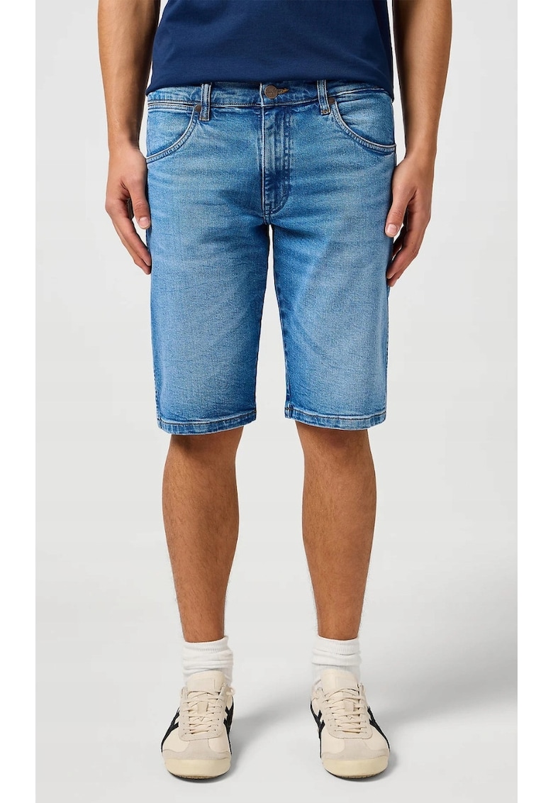 Pantaloni scurti barbati - COLTON - cu fermoar - albastru - bumbac -