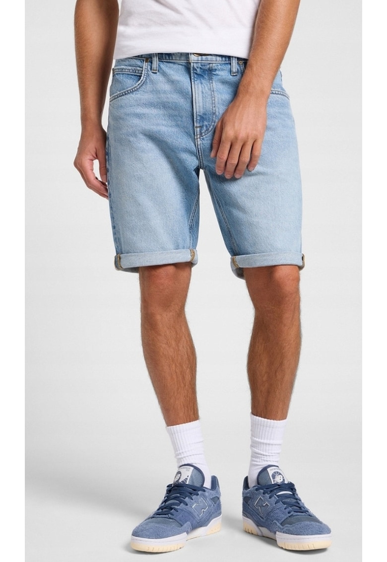 Pantaloni scurti barbati 5 Pocket Short - albastru deschis - denim - talie usor ridicata - regular