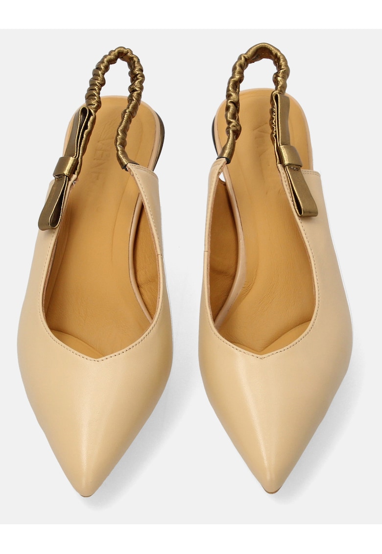 Pantofi cu toc sling-back din piele naturala