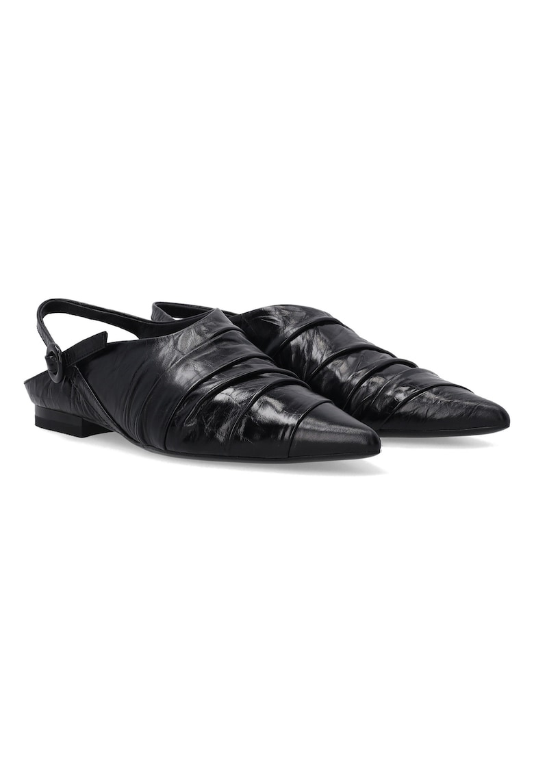 Pantofi cu toc din piele cu detlii drapate