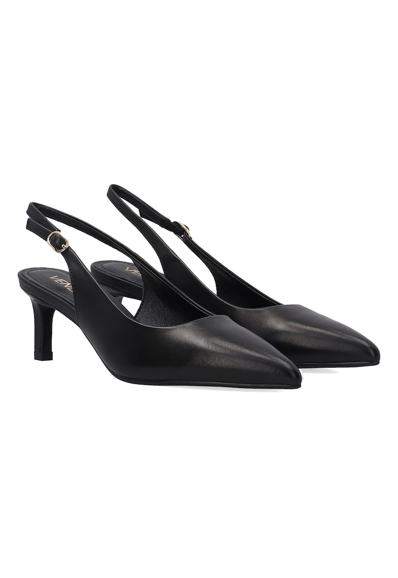 Pantofi slingback din piele cu catarama
