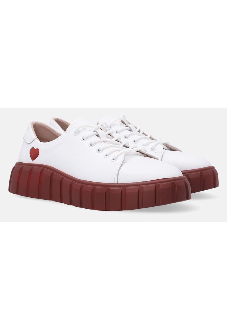 Pantofi sport din piele naturala cu detaliu cu inima