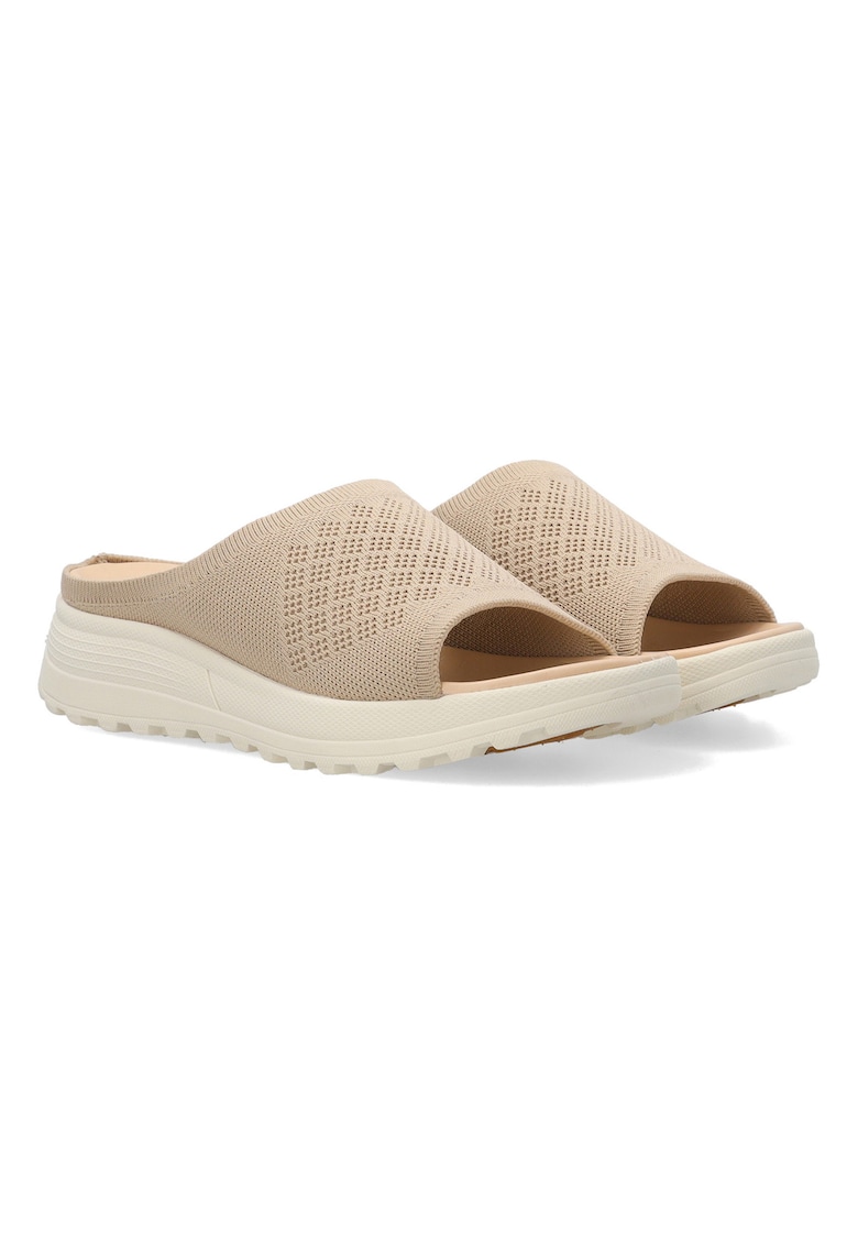 Papuci wedge din material textil