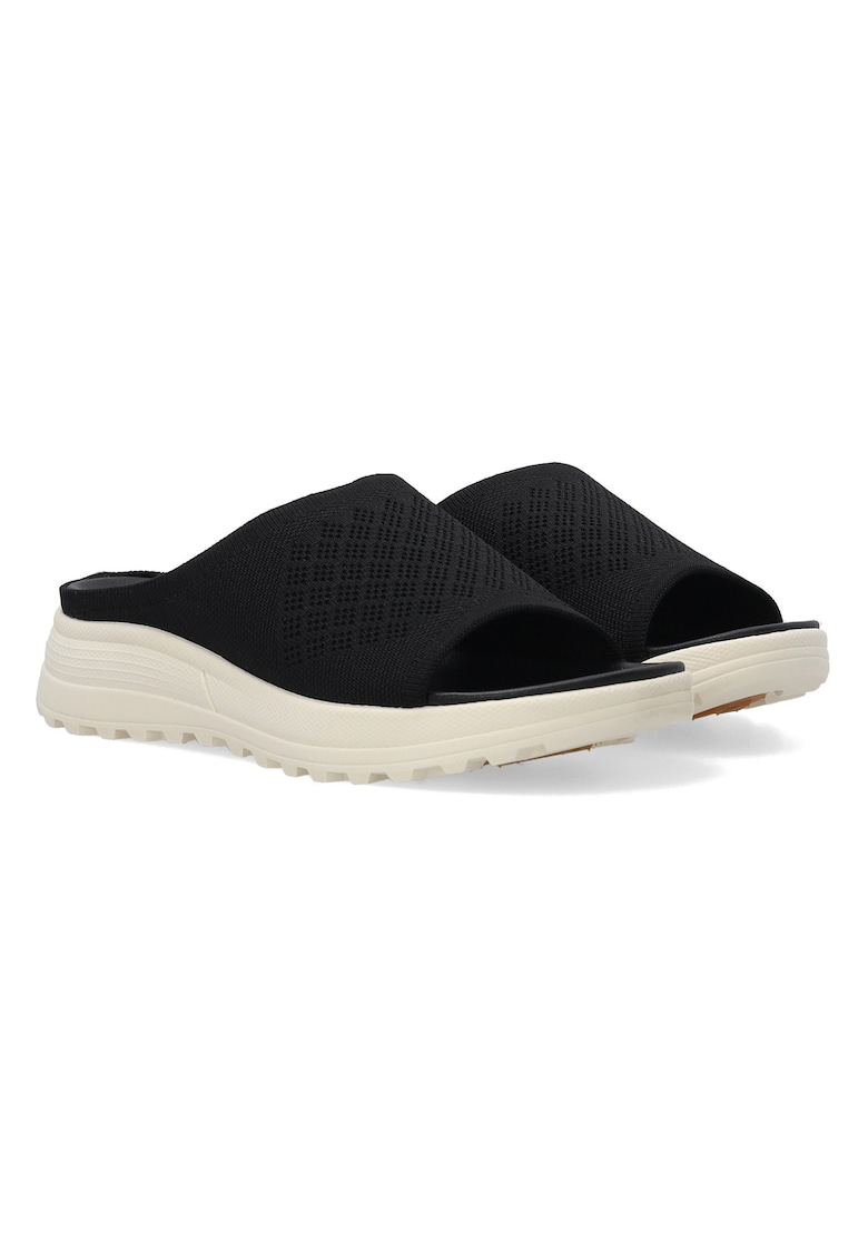 Papuci cu talpa wedge din material textil