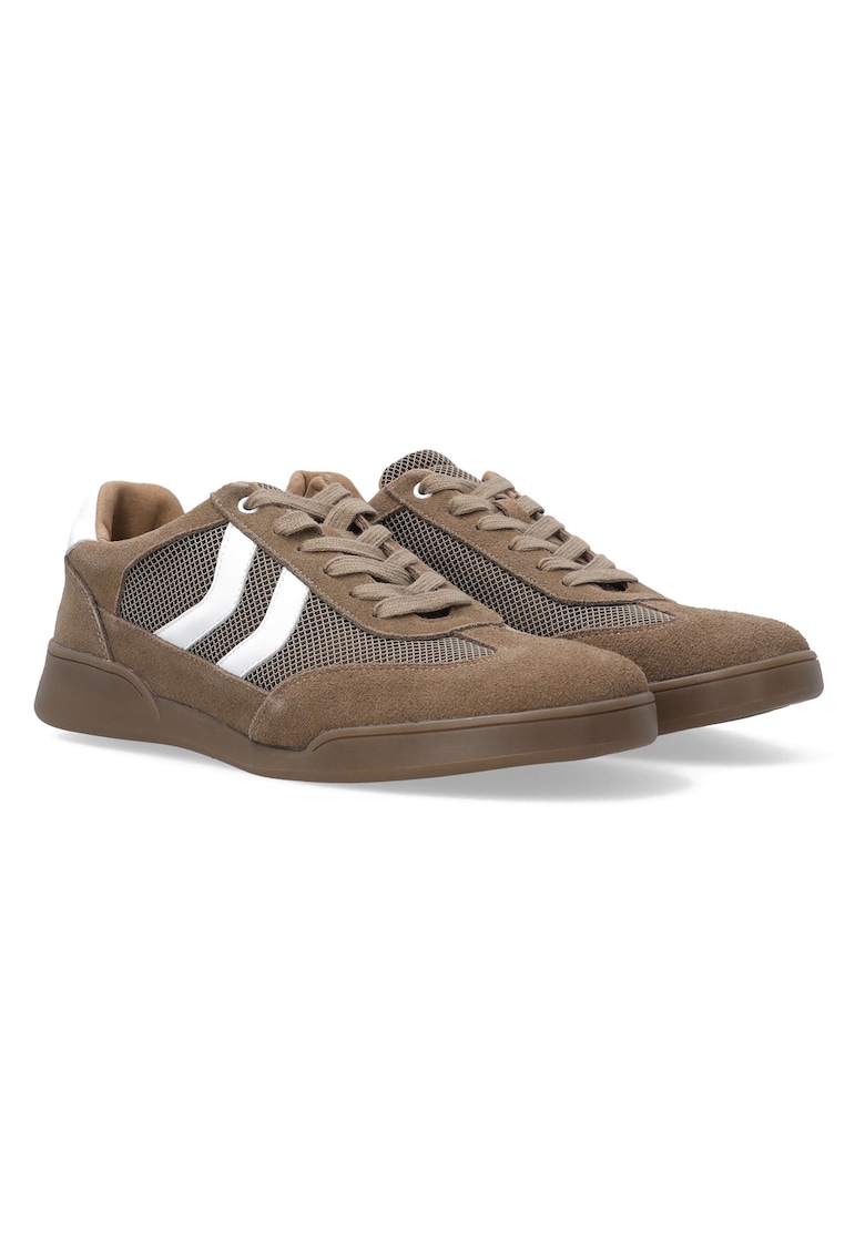 Pantofi sport din piele intoarsa cu insertii din material textil