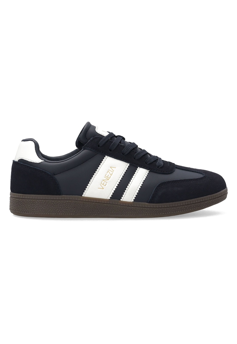 Pantofi sport din piele cu profil jos si logo