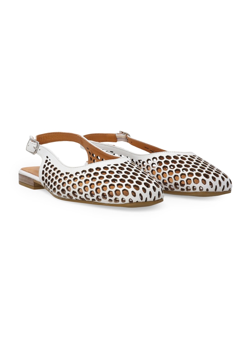 Pantofi slingback din piele naturala cu model ajurat