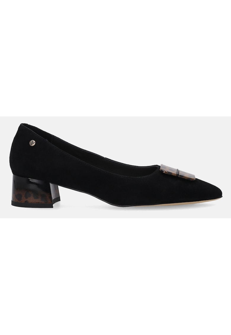 Pantofi din piele intoarsa cu toc mic