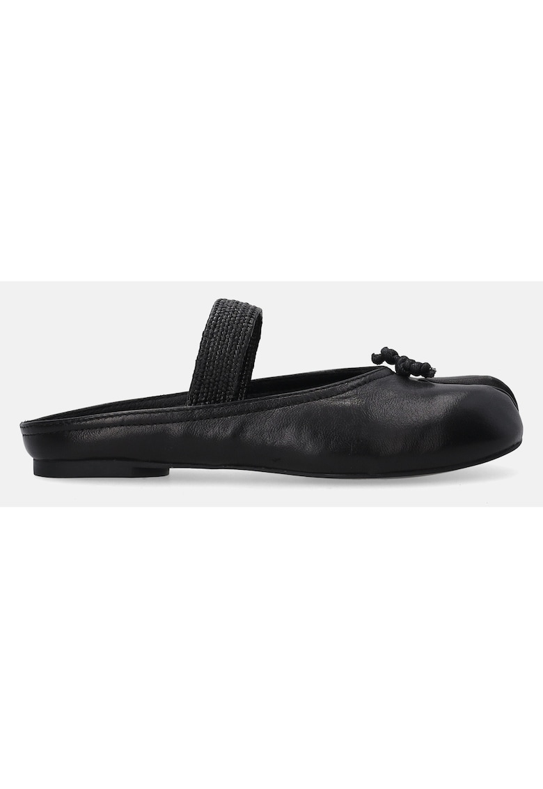 Balerini tip Tabi din piele cu bareta elastica