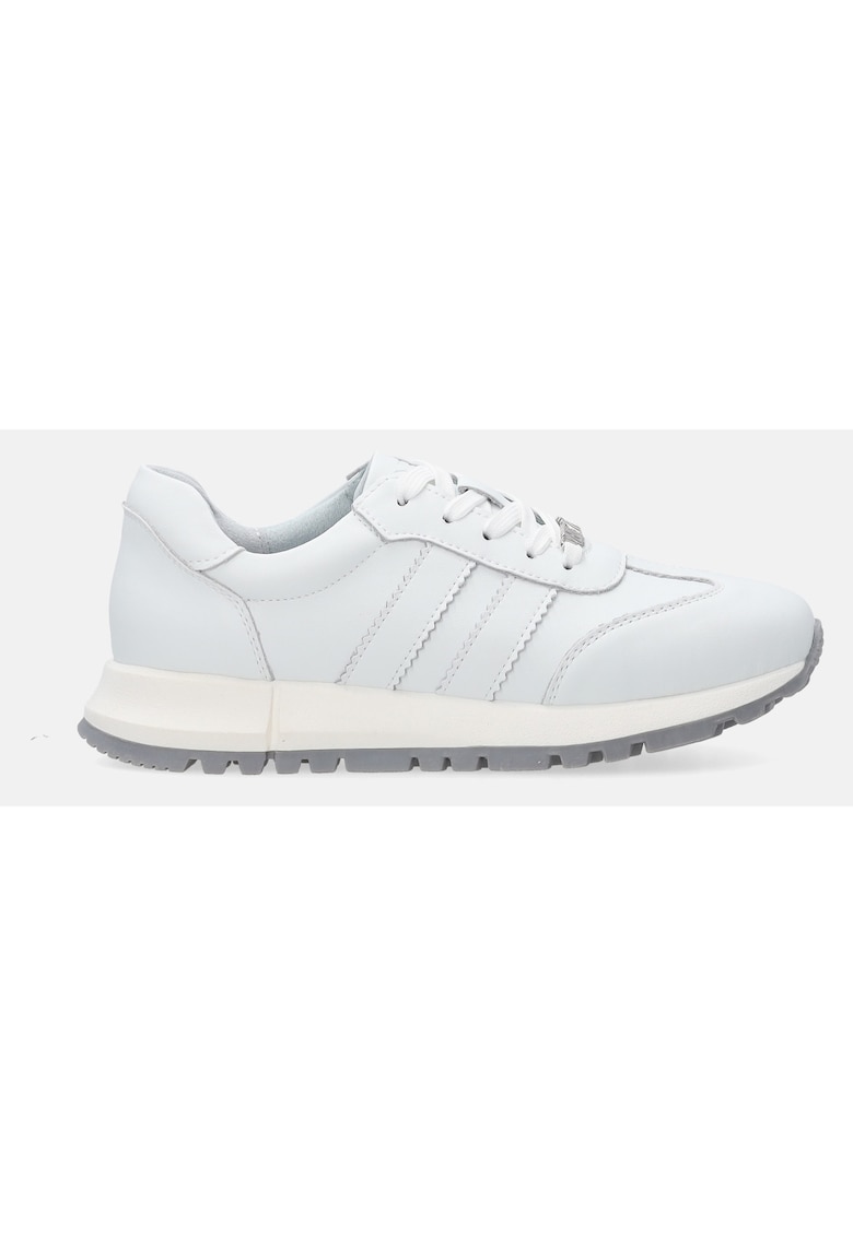 Pantofi sport din piele cu varf rotund