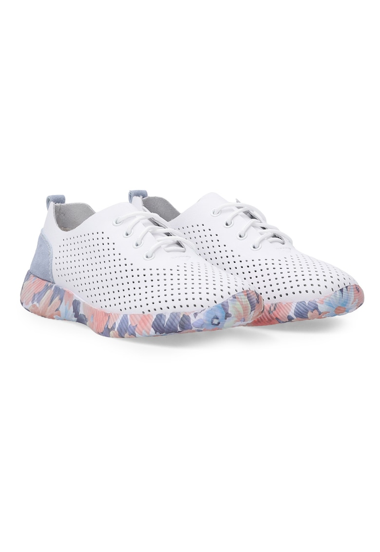 Pantofi sport cu perforatii din piele