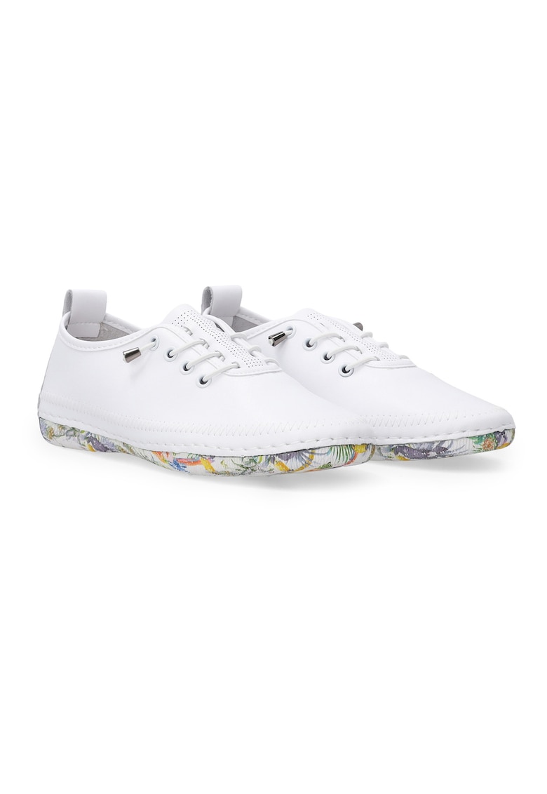 Pantofi sport din piele cu imprimeu floral pe talpa