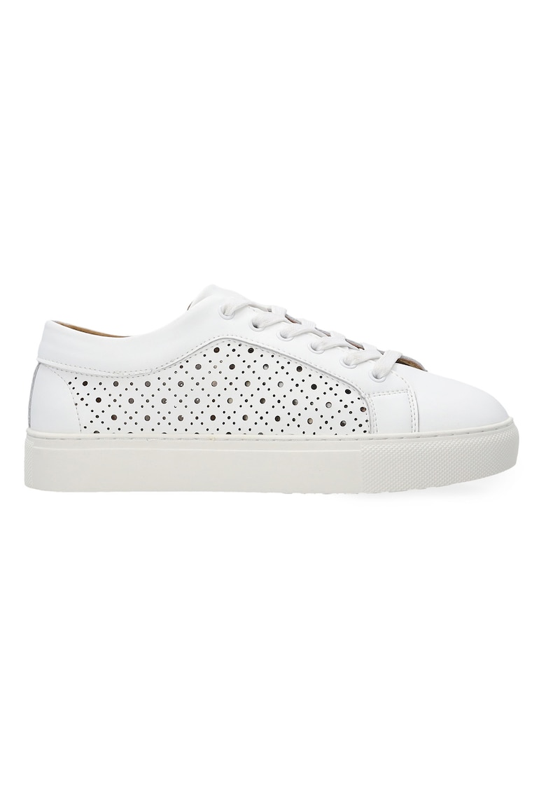 Pantofi sport din piele cu model ajurat si profil jos