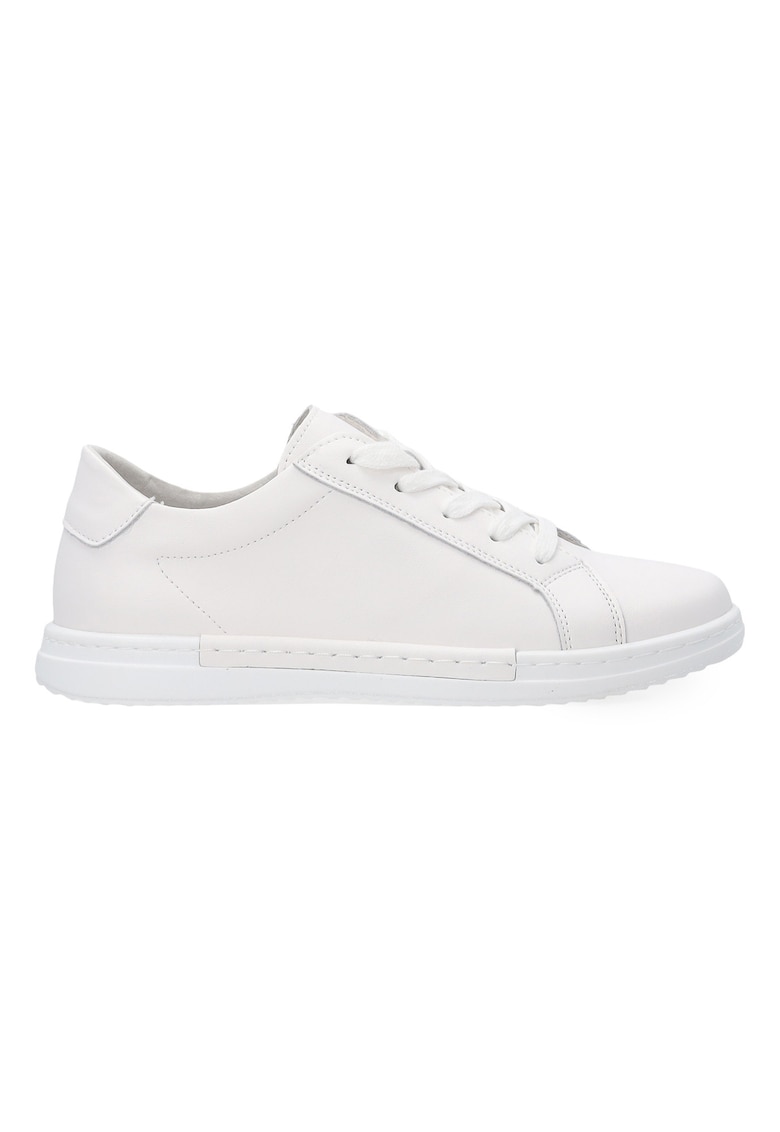 Pantofi sport wedge din piele cu imprimeu uni