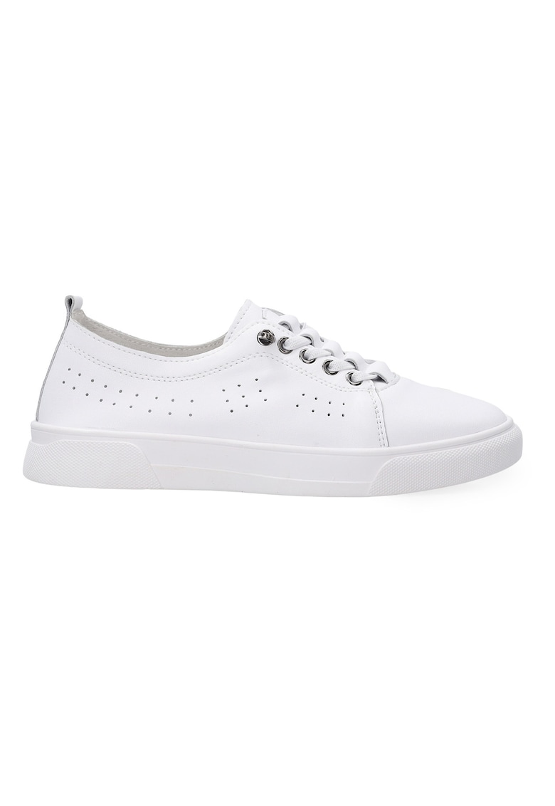 Pantofi sport wedge din piele cu perforatii laterale