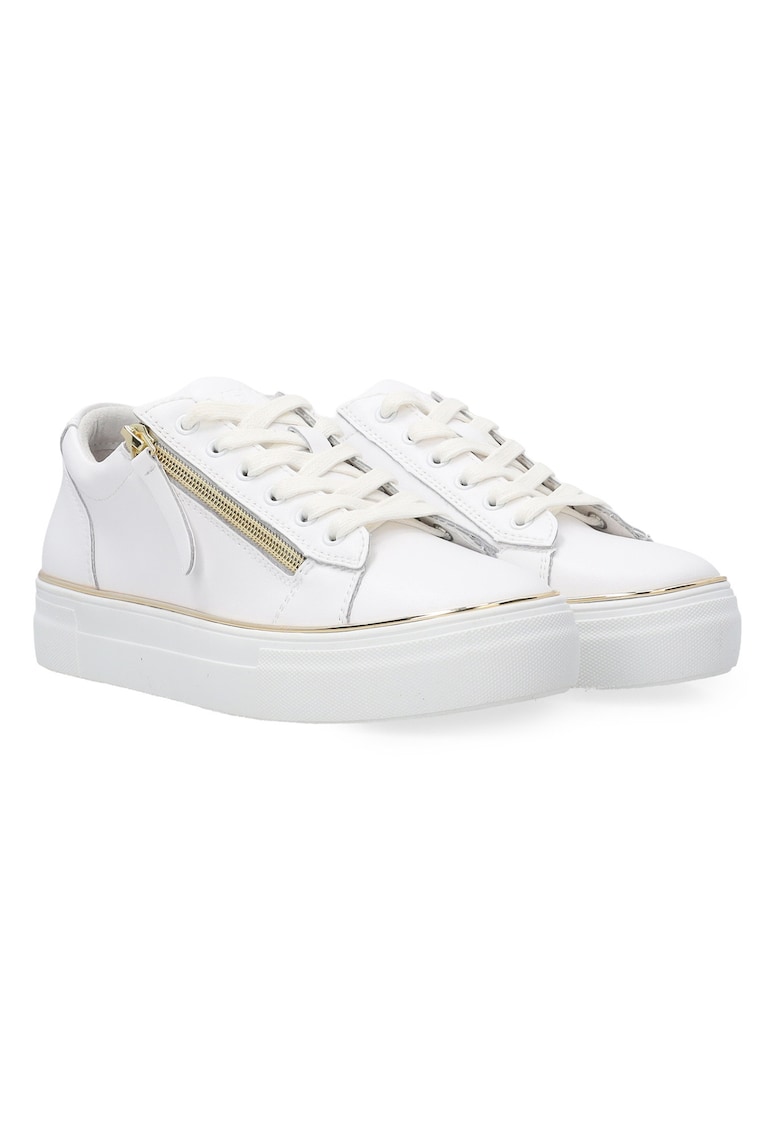 Pantofi sport din piele cu platforma si fermoar