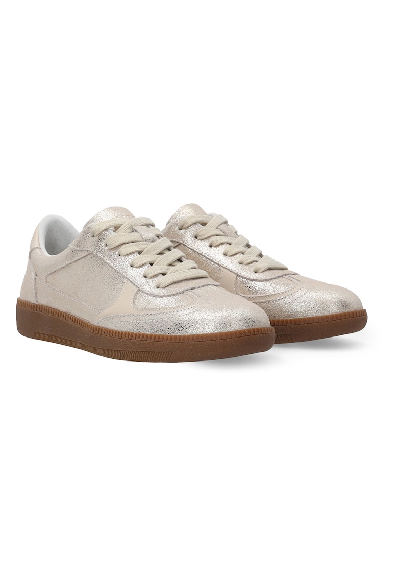 Pantofi sport din piele intoarsa cu glitter
