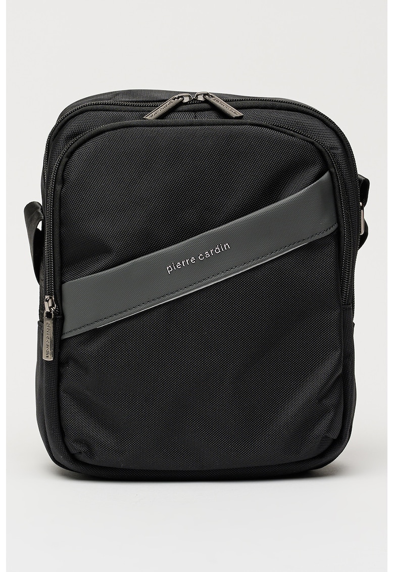 Geanta crossbody cu banda logo Alan - Gri/Negru stins