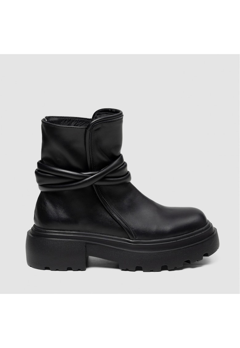 Ghete din piele Twist - Negru