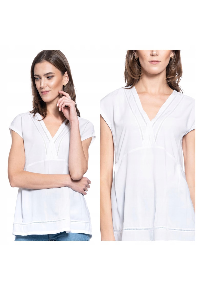 Bluza dama - Elisa Lace Inset - Alb -