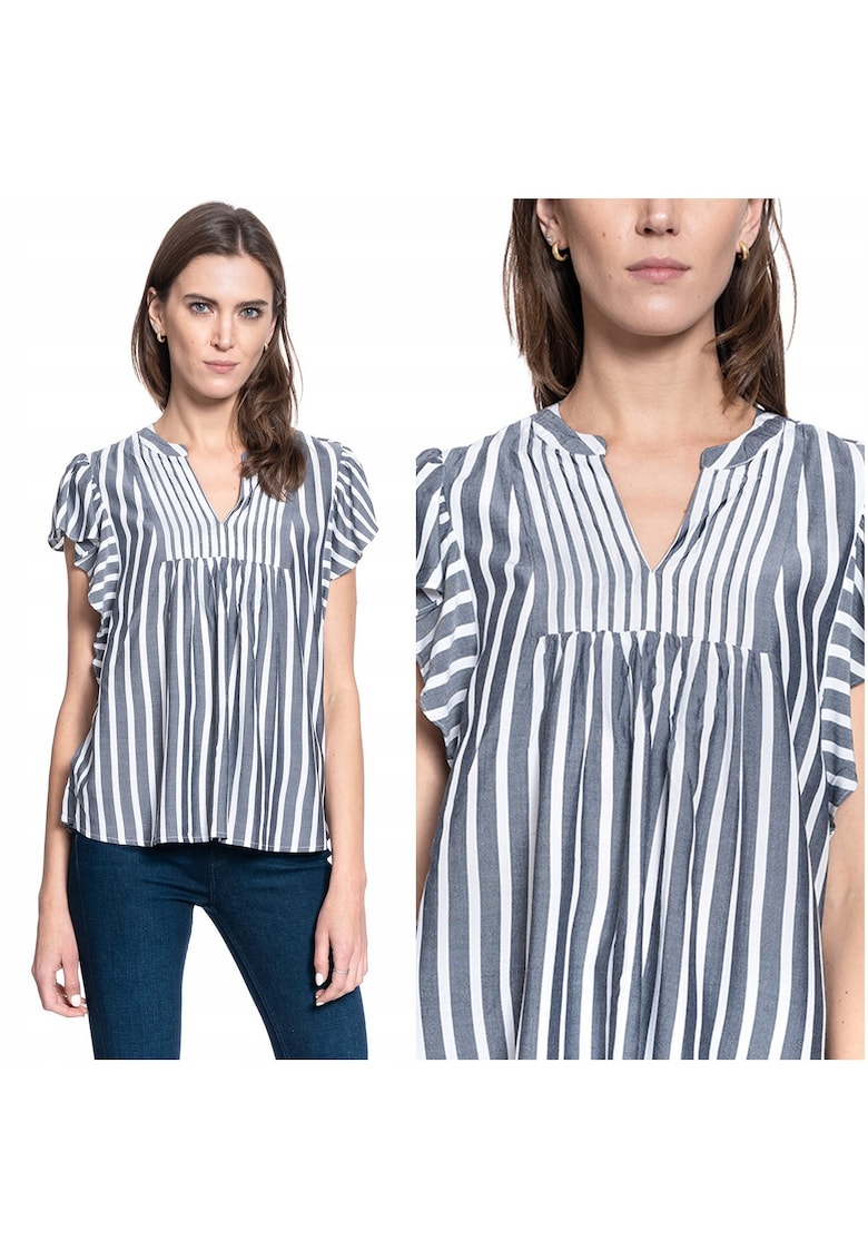 Bluza dama Enza Stripe - gri - bumbac - marimea