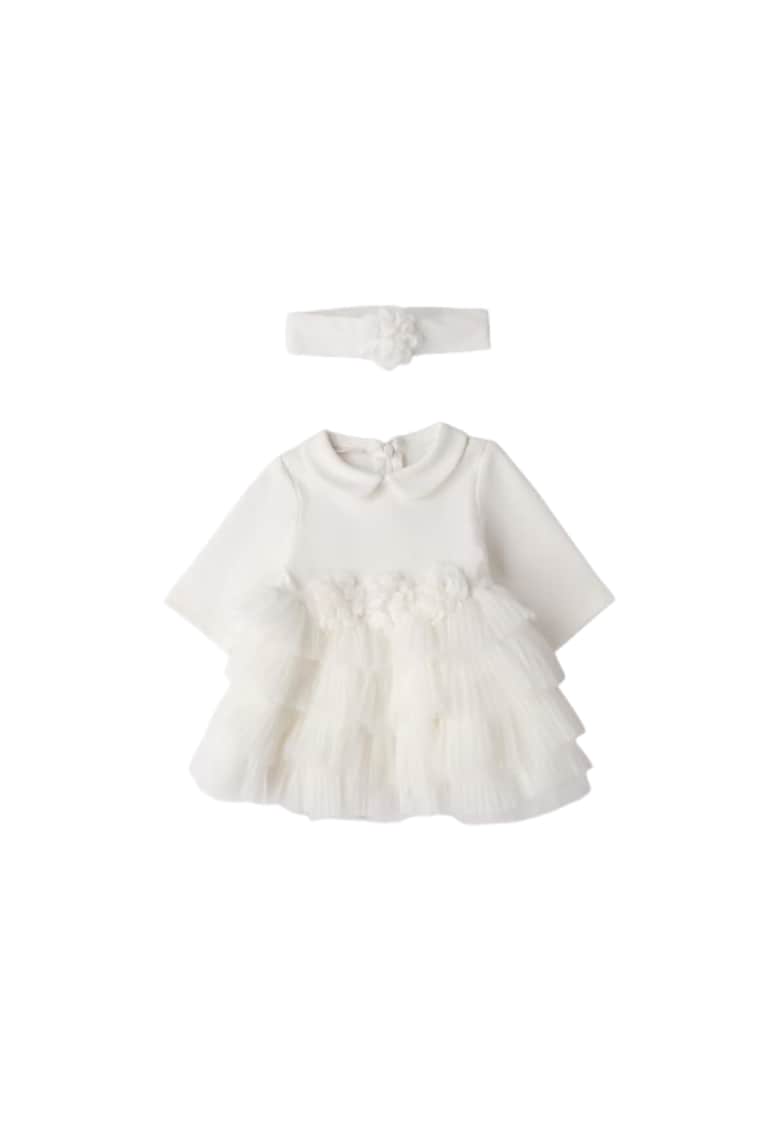 Rochie Ceremonie cu Fusta Tulle si Bentita