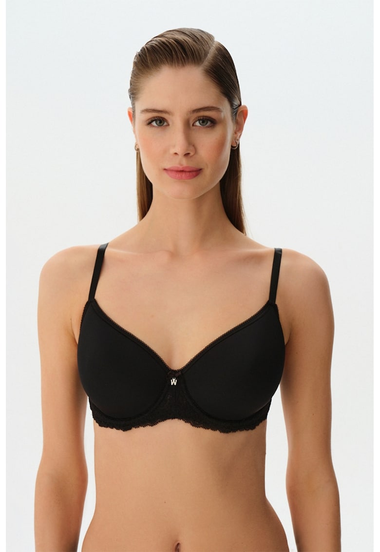 Sutien cu burete si bretele ajustabile - Negru