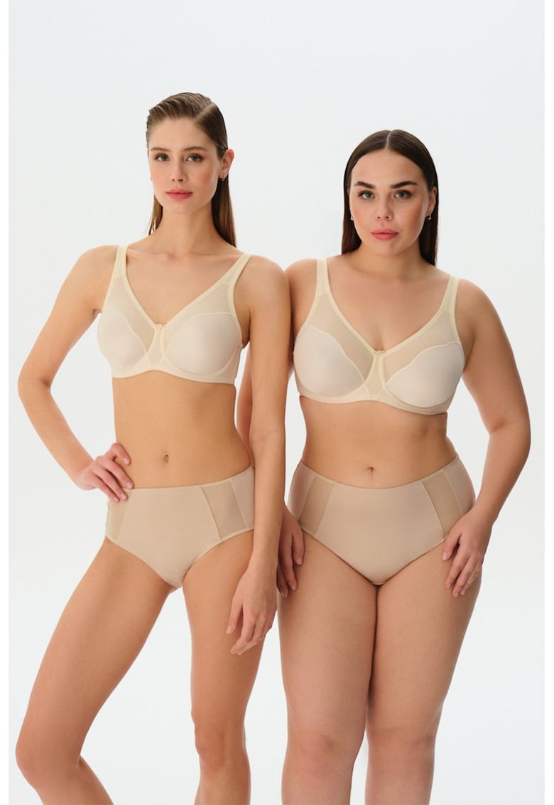 Sutien cu insertii din voal - Bej