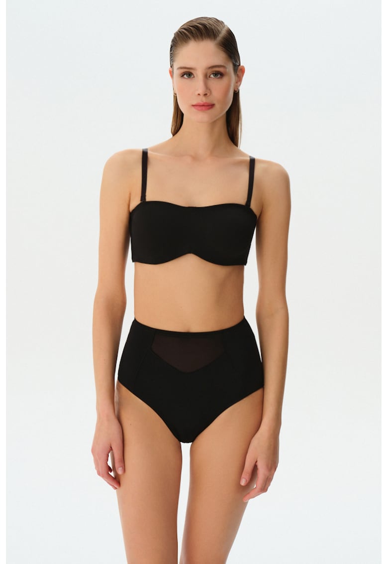 Sutien balconette cu bretele detasabile Valeria - Negru -