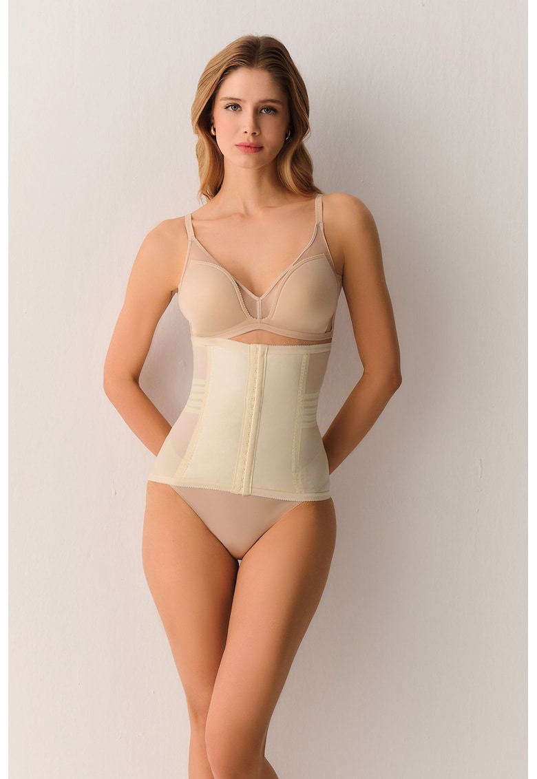 Corset lung semitransparent - Bej deschis -