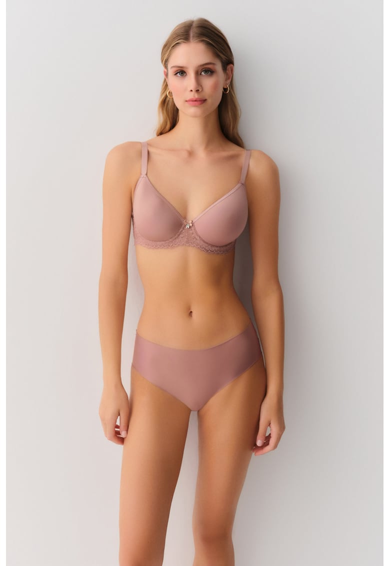 Chiloti cu model uni - fara cusaturi - Roz prafuit