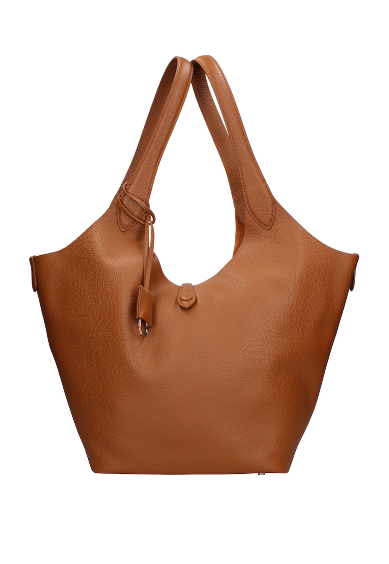 Geanta de piele intoarsa cu bareta si etui interior Carys Chic - Maro inchis