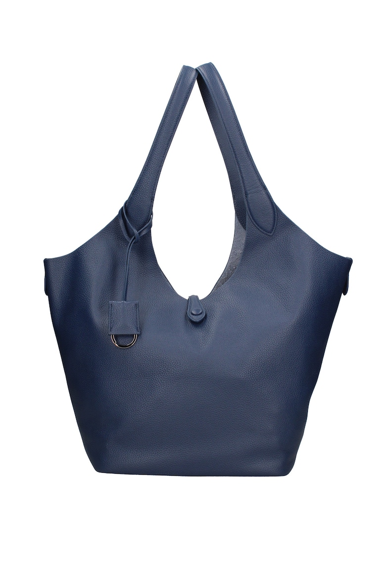 Geanta de piele intoarsa cu bareta si etui interior Carys Chic - Bleumarin