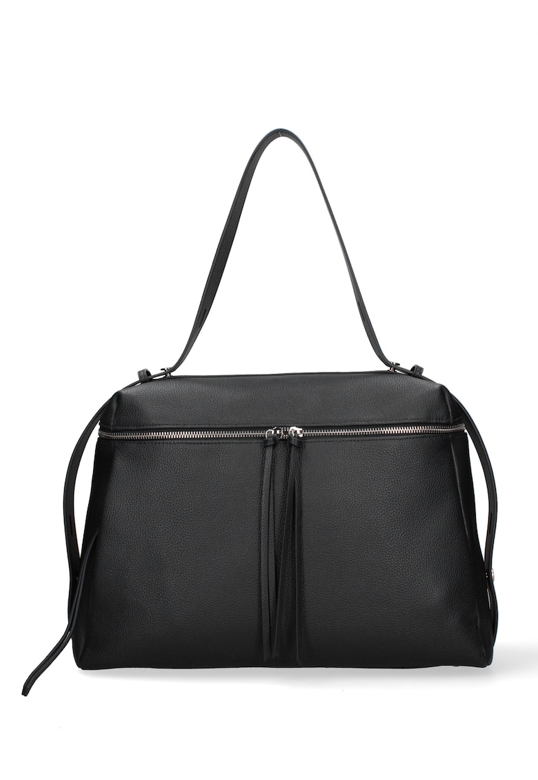 Geanta de piele cu bareta ajustabila Silvana - Negru