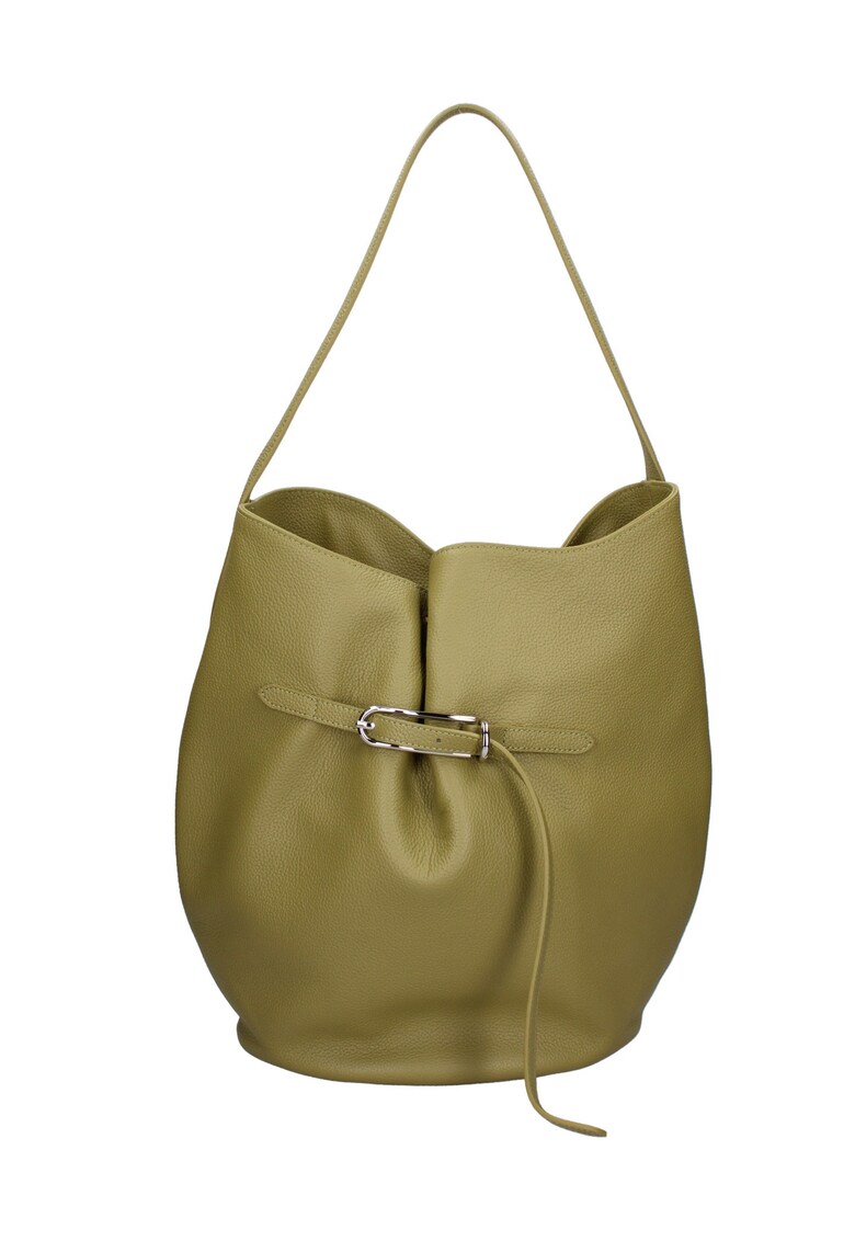 Geanta bucket de piele Edera Prime - Verde